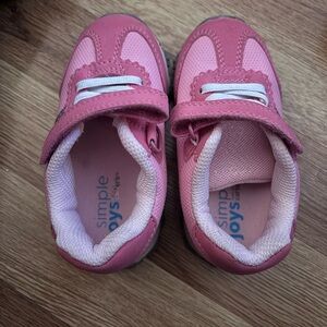 Simple Pink Velcro Kids Sneakers